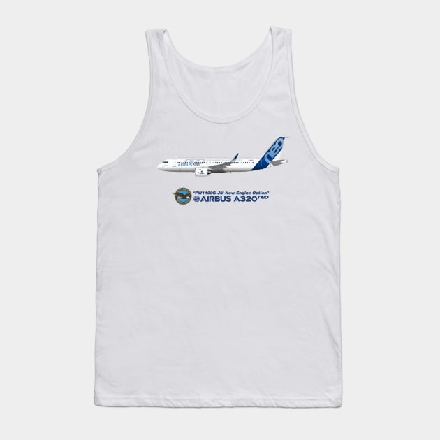 Illustration of Airbus A320 NEO F-WNEO Tank Top by SteveHClark